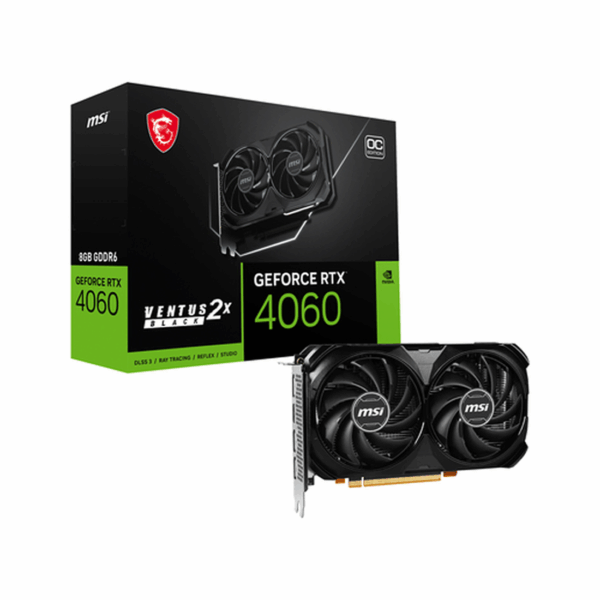 CARTE GRAPHIQUE MSI GEFORCE RTX 4060 VENTUS 2X BLACK OC 8GB