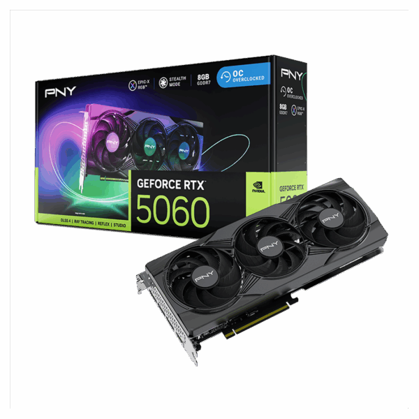CARTE GRAPHIQUE PNY GEFORCE RTX 5060 8GB TRIPLE FAN OC ARGB