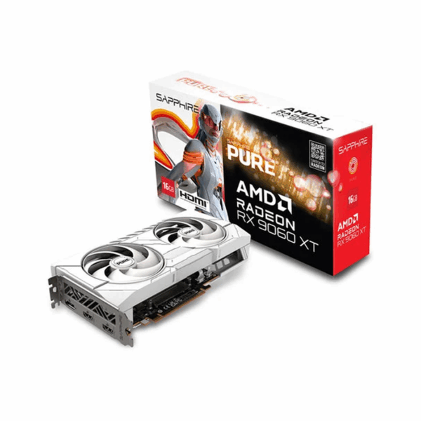 CARTE GRAPHIQUE SAPPHIRE PURE AMD RADEON RX 9060 XT 16GB OC BLANC