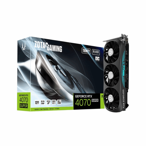 CARTE GRAPHIQUE ZOTAC GAMING GEFORCE RTX 4070 SUPER TRINITY OC BLACK EDITION 12 GO GDDR6X