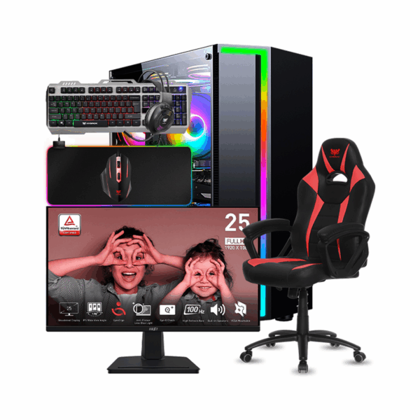 SETUP GAMER R5 3400G/8Go/250Go + MP251 + FIGHTER + HPG100