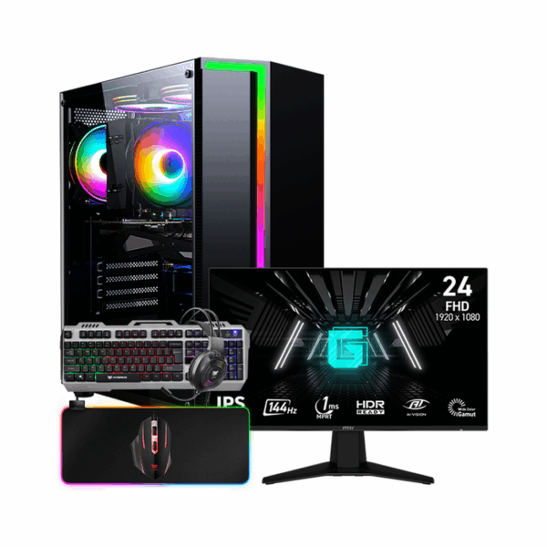 SETUP GAMER R5 3400G/8Go/256Go + G242L E14 + HPG100
