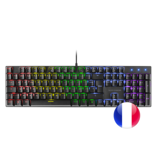 CLAVIER GAMER MARS GAMING MK422BFR RGB MECANIQUE SWITCH BLUE AZERTY