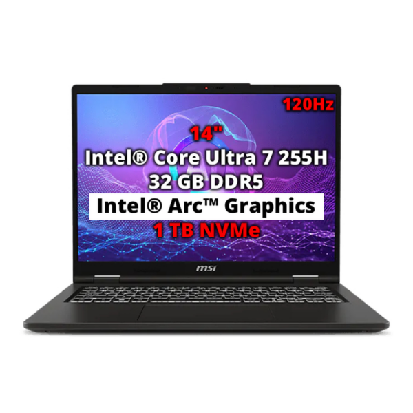 PC PORTABLE MSI Venture 14 AI A2HMG-036MA 17.3"FHD/ULTRA 7 255H/INTEL ARC GRAPHICS/32Go/1To (9S7-14Q221-036)